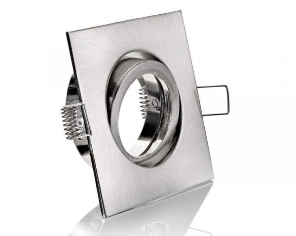 LED Einbaustrahler | schwenkbar | IP20 | Eckig | Eisengebürstet