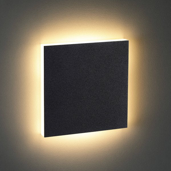 Treppenbeleuchtung - LED Wandeinbauleuchte in Schwarz eckig - 230V 1,5W