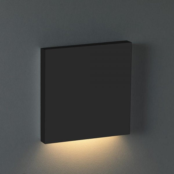 Treppenbeleuchtung - LED Wandeinbauleuchte Under in Schwarz eckig - 230V 1,5W