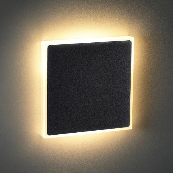 Treppenbeleuchtung - LED Wandeinbauleuchte in Schwarz viereckig - 230V 1,5W