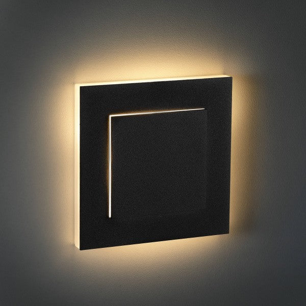 Treppenbeleuchtung - LED Wandeinbauleuchte in Schwarz 3D - 230V 1,5W