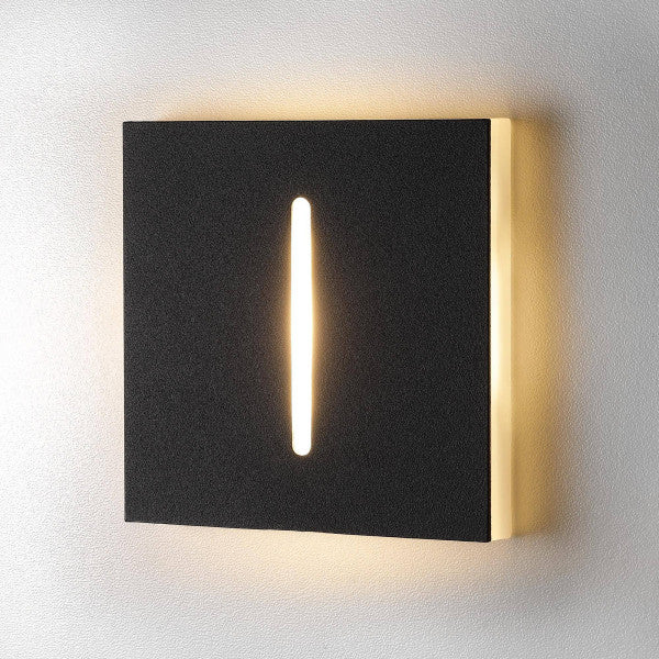 Treppenbeleuchtung - LED Wandeinbauleuchte Schlitz in Schwarz - 230V 1,5W
