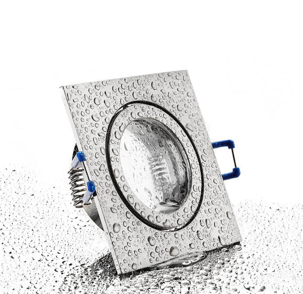 LED Einbaustrahler | IP44 | Eckig | Eisengebürstet