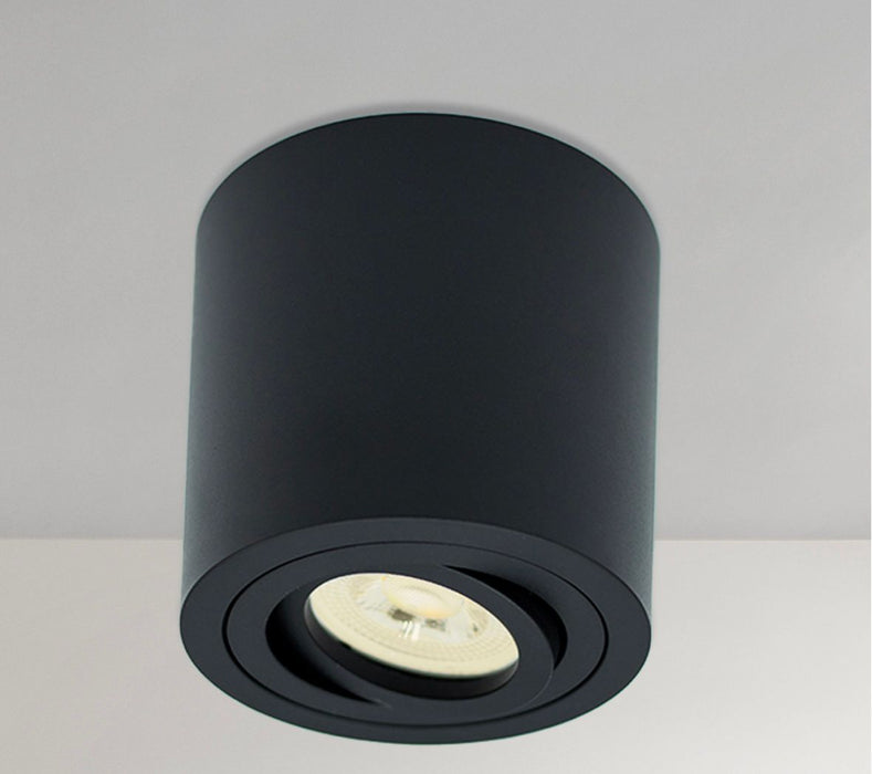 LED Aufbaustrahler Rund Schwarz – 230V – inkl. 5W GU10 LED