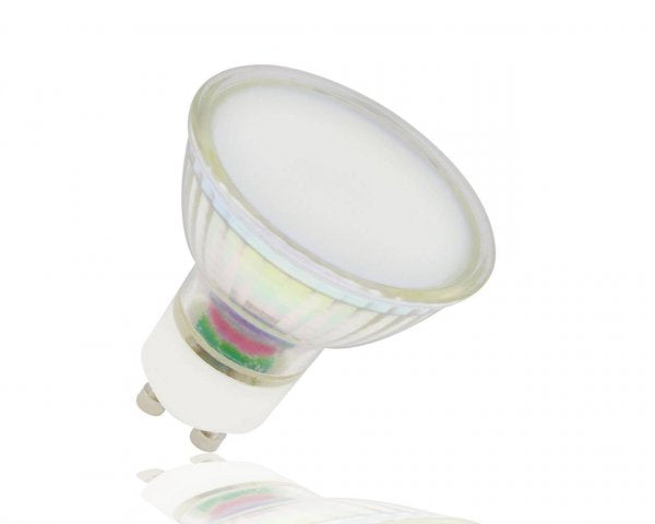 Schwenkbarer LED-Bodenstrahler, rund und Edelstahl gebürstet, mit IP67 Schutzklasse, inklusive 3W GU10 LED, 230V.