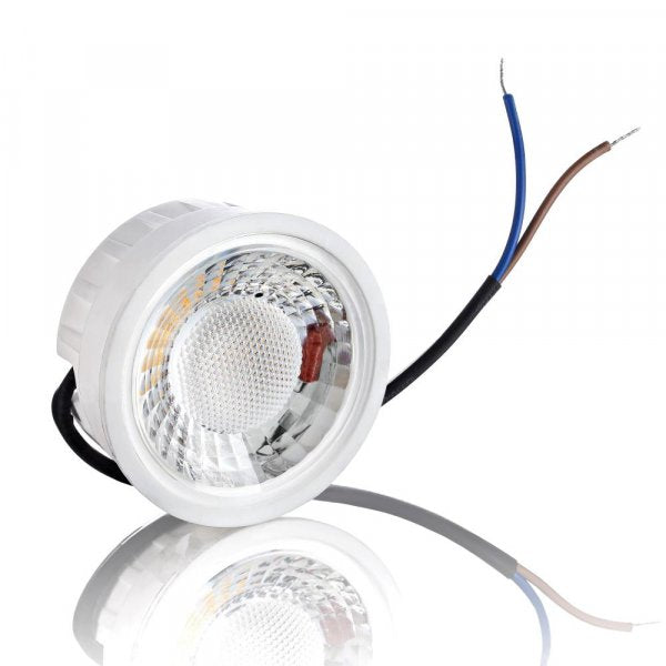 Flacher, runder Bodeneinbaustrahler aus gebürstetem Edelstahl mit IP67 Schutz, inklusive LED-Modul, 230V, 5W in RGB & CCT