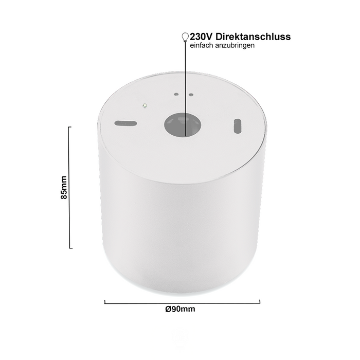 LED Aufbaustrahler Rund Weiß – 230V – inkl. 5W GU10 LED