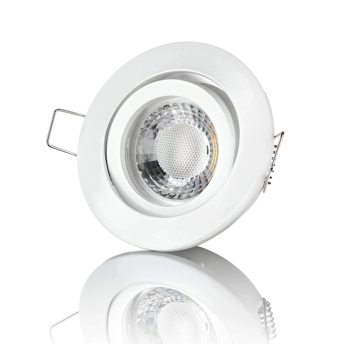 LED Einbaustrahler 230V Weiß Rund – GU10 LED Spot 5W – schwenkbarer Deckenspot – CCT 3000K 4000K 6500K