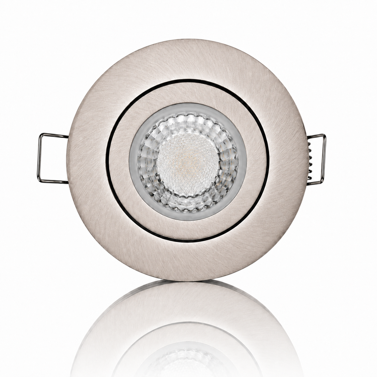 LED Einbaustrahler 68mm Eisengebürstet GU10 Schwenkbar 5W 3-fach Lichtfarbe 3000K-6000K