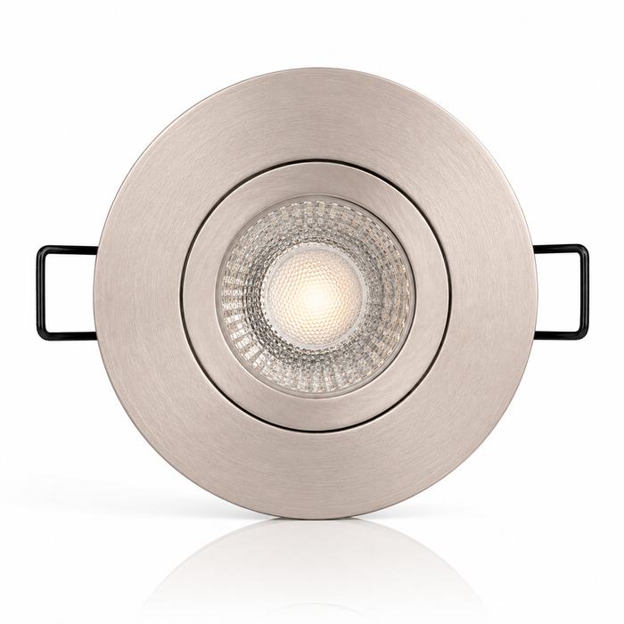 LED Einbaustrahler 68mm Eisengebürstet GU10 Schwenkbar 5W 3-fach Lichtfarbe 3000K-6000K
