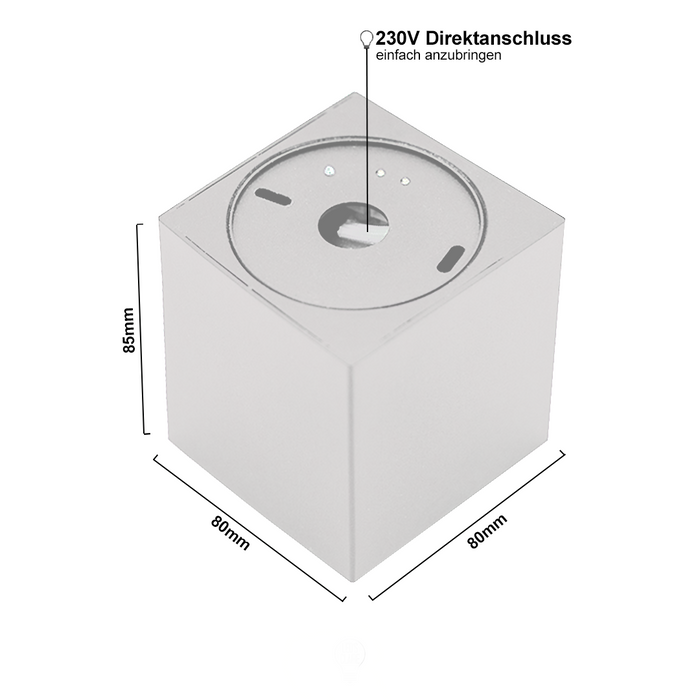 LED Aufbauleuchte Weiß Eckig – GU10 – 5W – Dimmbar – 230V