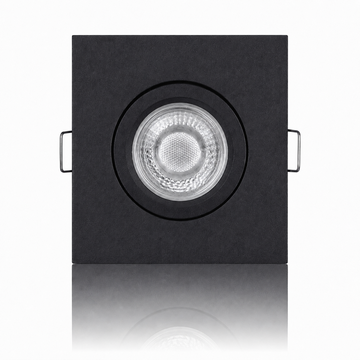 LED Einbaustrahler eckig Schwarz – GU10, schwenkbar, 5 W & 3 Lichtfarben