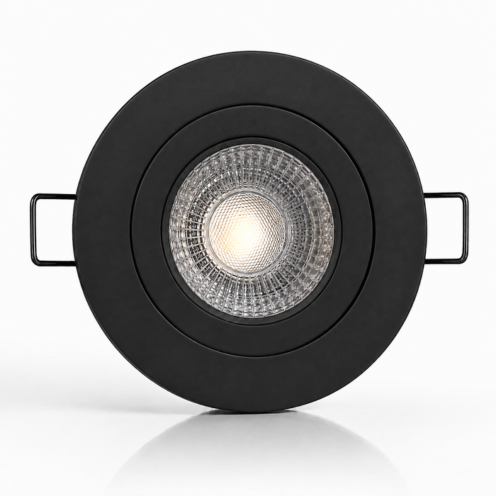 LED Einbaustrahler 68mm Schwarz Matt GU10 Schwenkbar 5W 3-fach Lichtfarbe 3000K-6000K