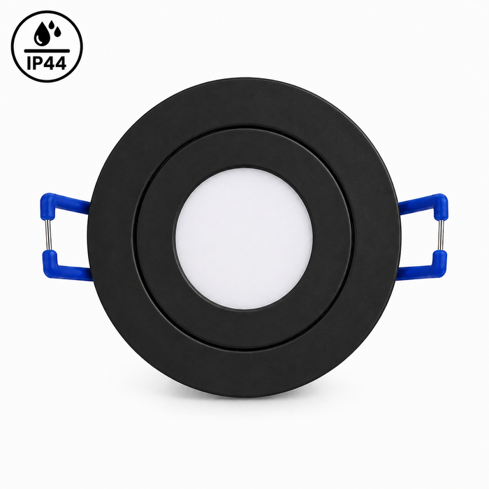 Mini LED Einbaustrahler 3W 230V IP44 schwarz Matt – Dimmbar, 3000K/6000K, Ø55mm