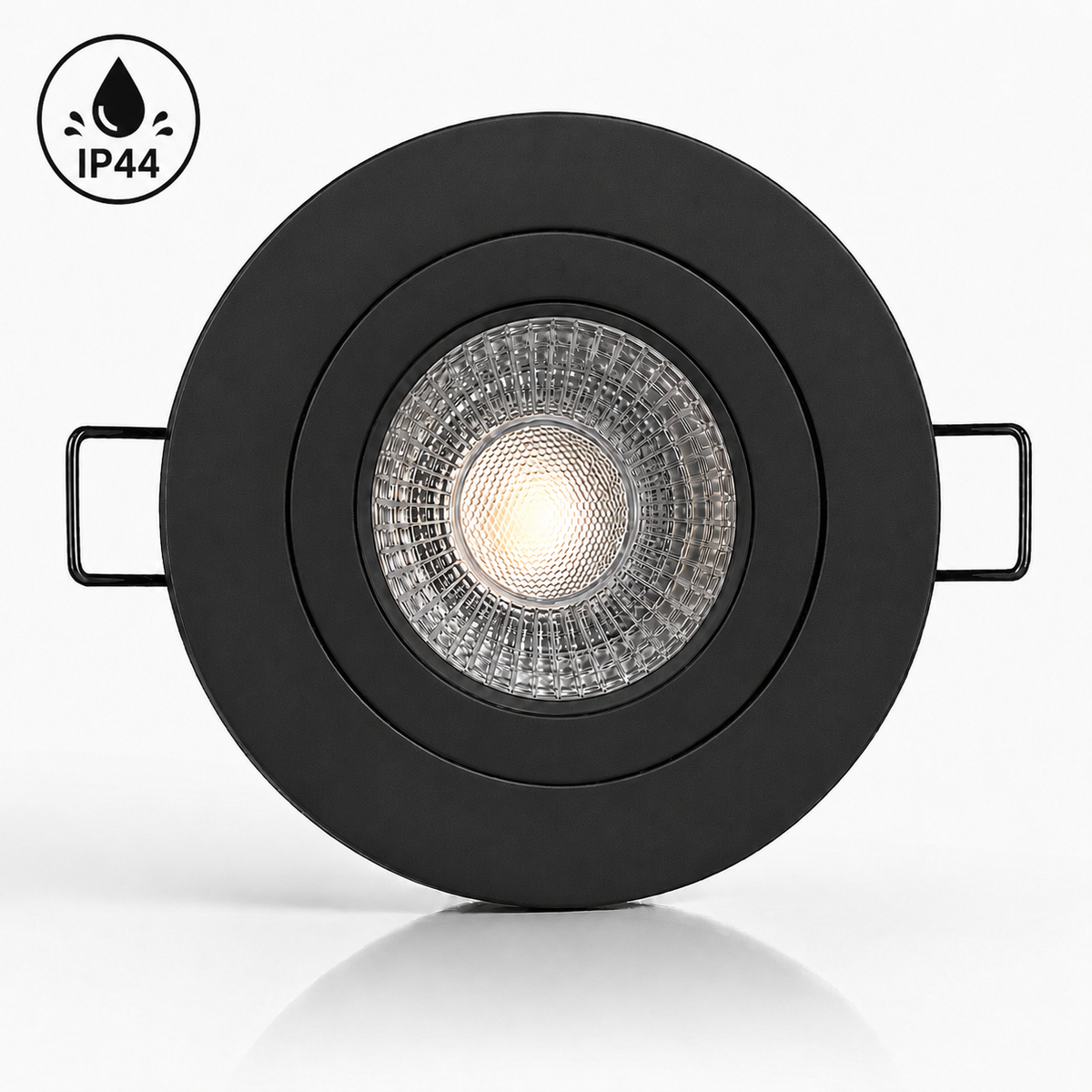LED Einbaustrahler GU10 5W – IP44 Schwarz Matt – Einbaumaß 57 mm – 3000K/4000K/6000K – 400 Lumen