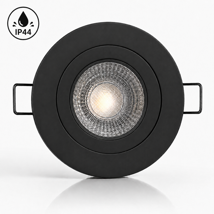 LED Einbaustrahler GU10 5W – IP44 Schwarz Matt – Einbaumaß 57 mm – 3000K/4000K/6000K – 400 Lumen