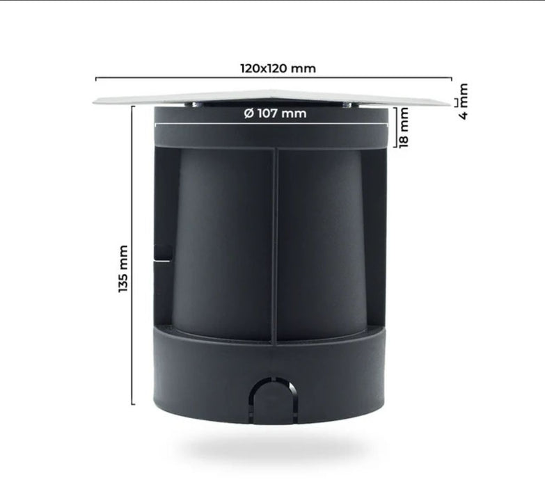 Schwenkbarer LED-Bodenstrahler, rund und Edelstahl gebürstet, mit IP67 Schutzklasse, inklusive 3W GU10 LED, 230V.