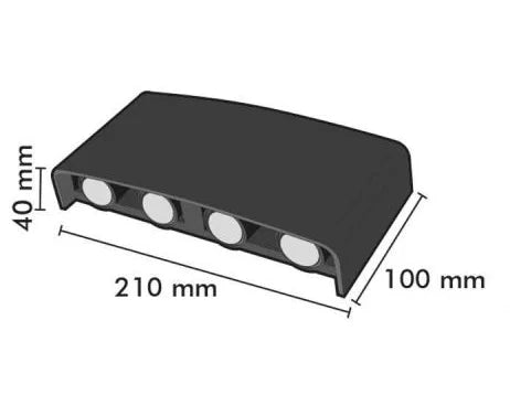 LED Wandleuchte Schwarz 8W | CCT | IP65 | Weiß