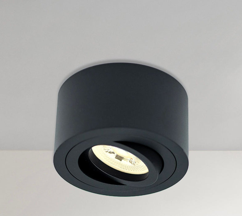 LED Aufbaustrahler Flach Schwarz Rund – 5W Dimmbar – 230V – 120°